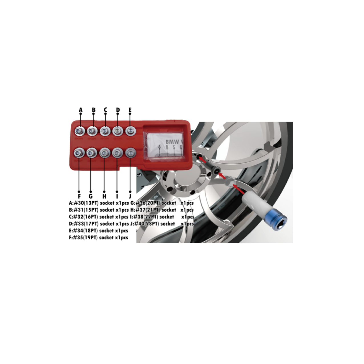 BMW WHEEL SCREW LOCK SOCKET SET